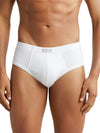 Men&#39;s Super Combed Cotton Rib Solid White Brief (Pack of 2)