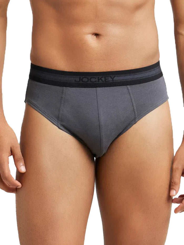 Men&#39;s Assorted Super Combed Cotton Solid Brief with Stay Fresh Treatment (Pack of 2)