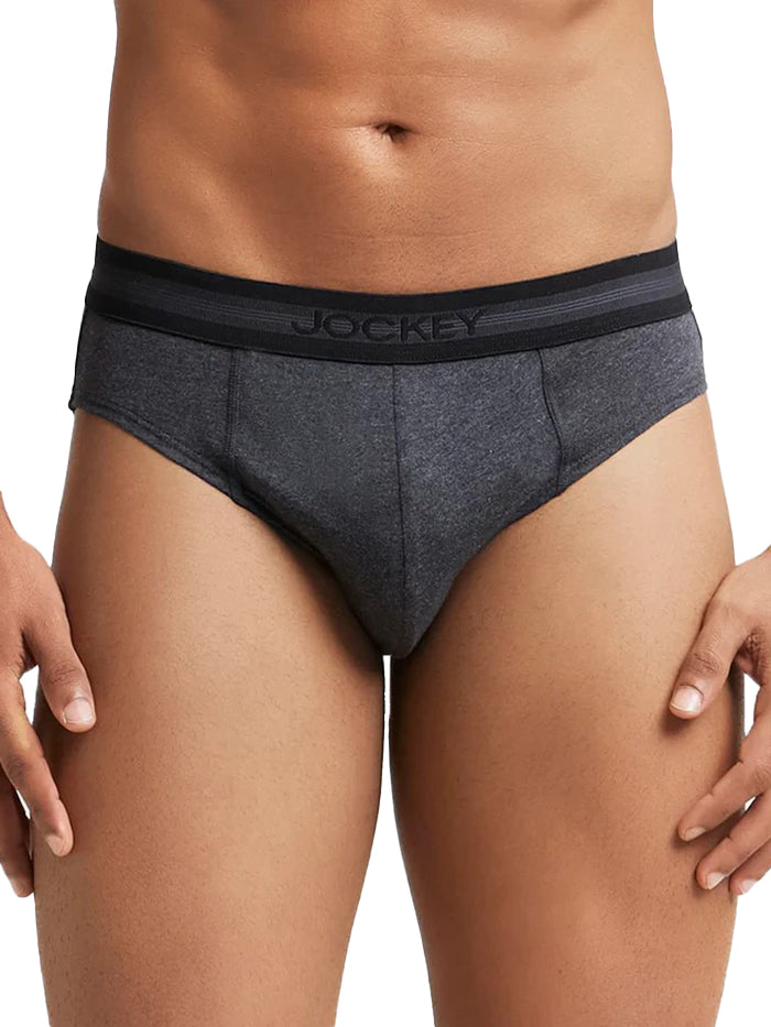 Men's Assorted Super Combed Cotton Solid Brief with Stay Fresh Treatment