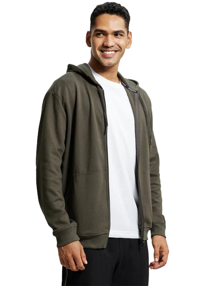 Super Combed Cotton Rich Pique Hoodie Jacket with Ribbed Cuffs