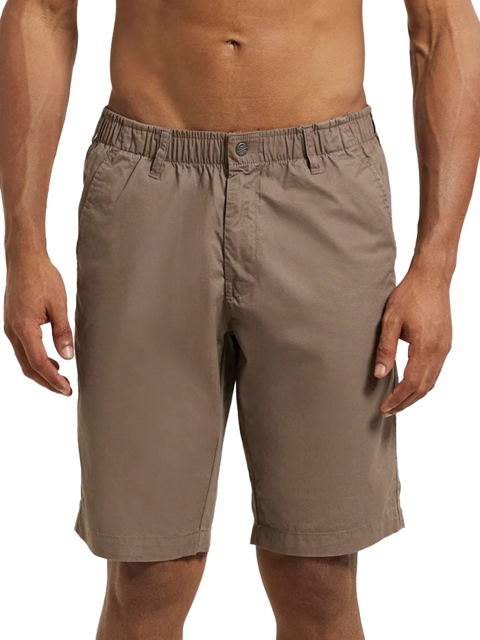 Men's Super Combed Mercerised Cotton Woven Straight Fit Dark Khaki Short