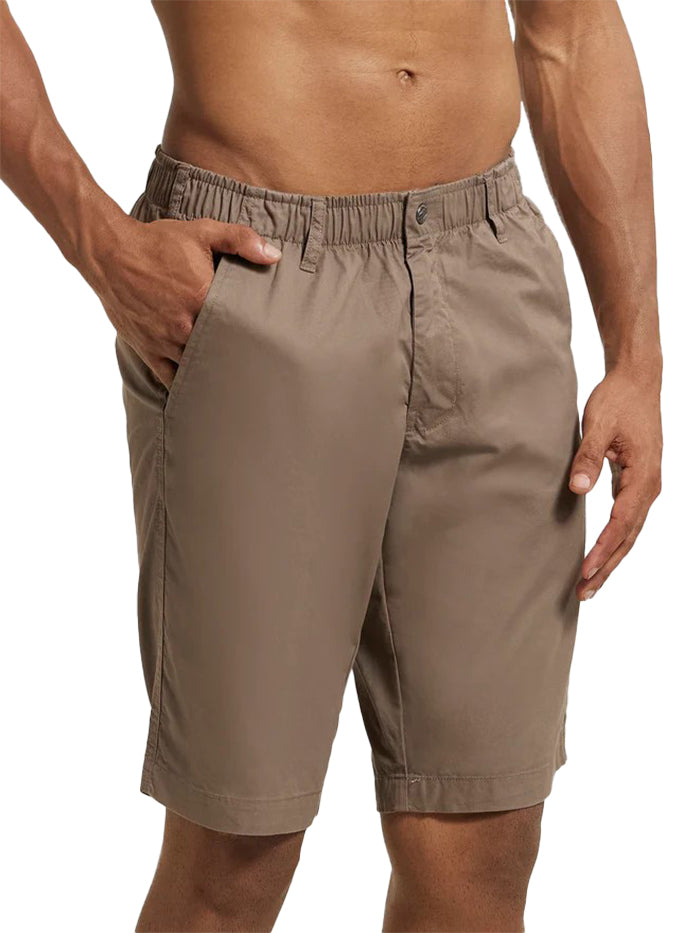 Men's Super Combed Mercerised Cotton Woven Straight Fit Dark Khaki Short