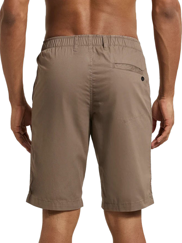 Men&#39;s Super Combed Mercerised Cotton Woven Straight Fit Dark Khaki Short