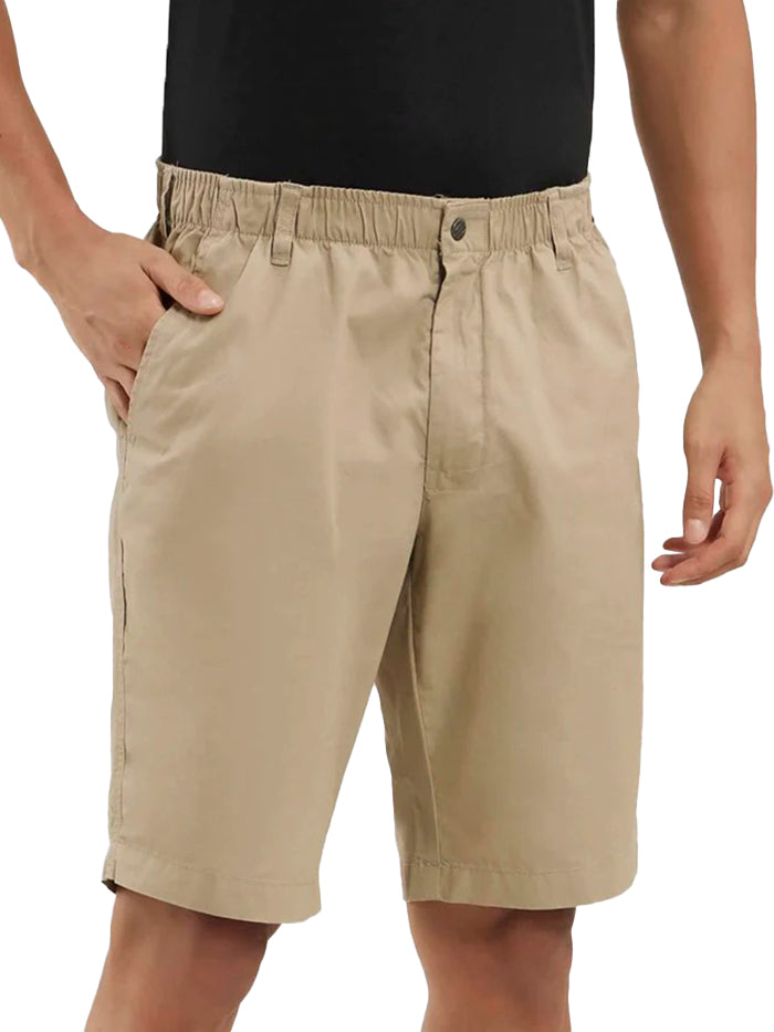 Men's Super Combed Mercerised Cotton Woven Straight Fit Khaki Short