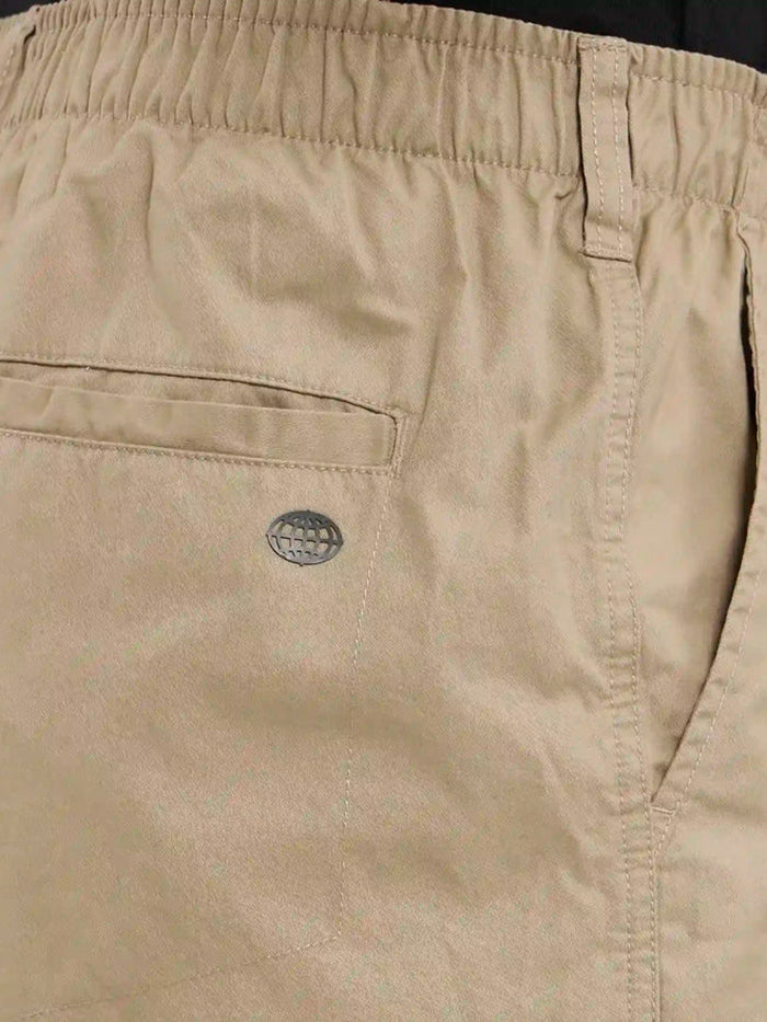 Men&#39;s Super Combed Mercerised Cotton Woven Straight Fit Khaki Short