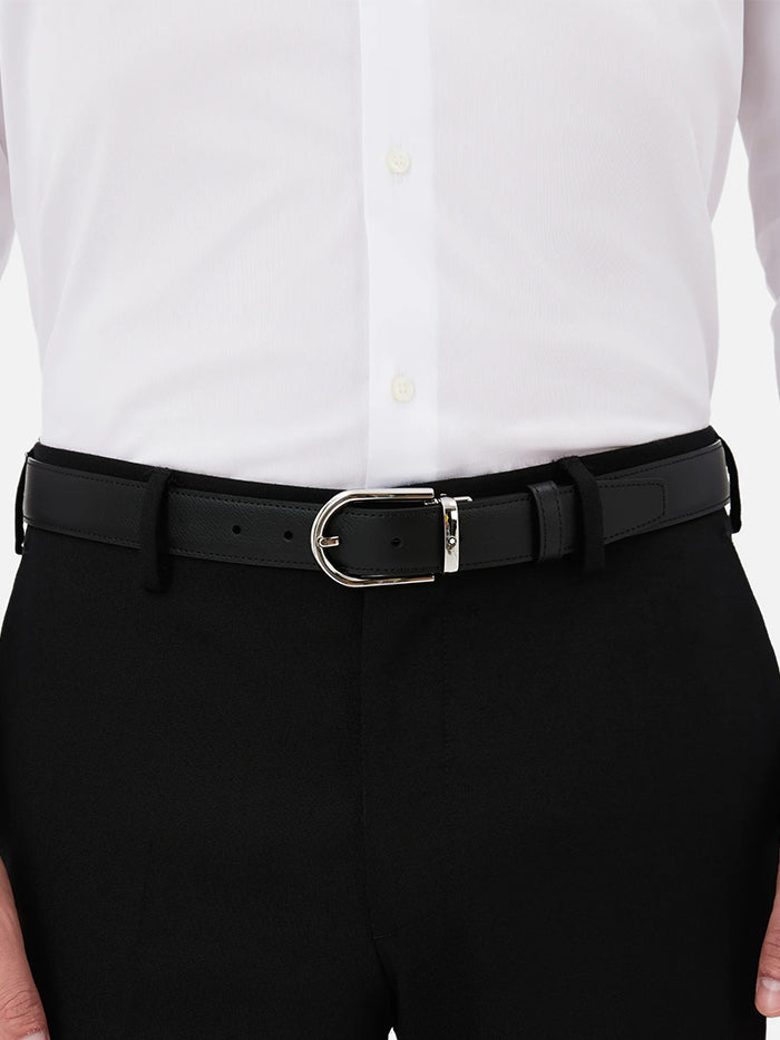 BLACK / BLUE 30 MM REVERSIBLE LEATHER BELT