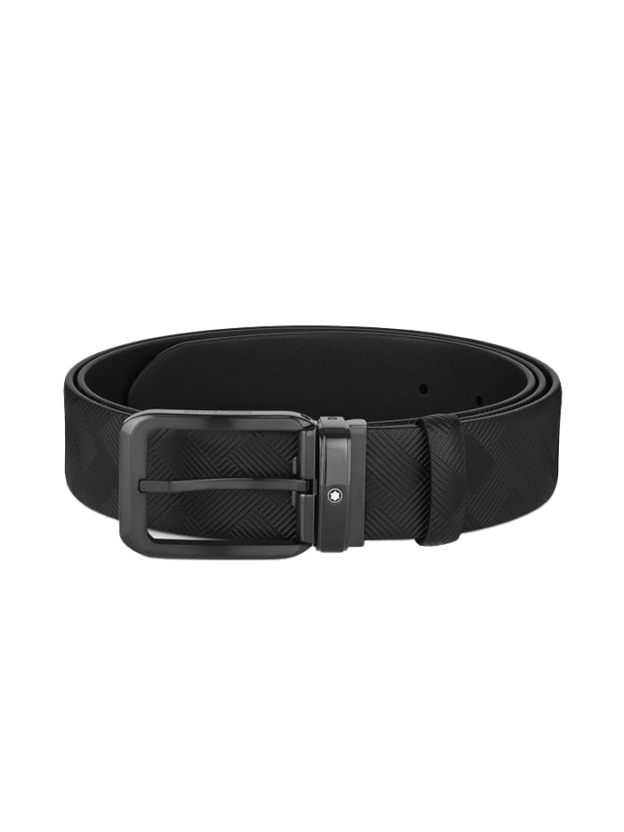 BLACK 35 MM REVERSIBLE LEATHER BELT