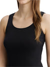 Ladies Super Combed Cotton Rib Fabric Inner Black Tank Top