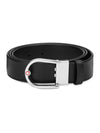 HORSESHOE BUCKLE BLACK 35 MM LEATHER BELT