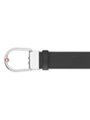 HORSESHOE BUCKLE BLACK 35 MM LEATHER BELT