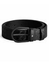 HORSESHOE BUCKLE BLACK 35 MM LEATHER BELT