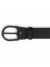 HORSESHOE BUCKLE BLACK 35 MM LEATHER BELT