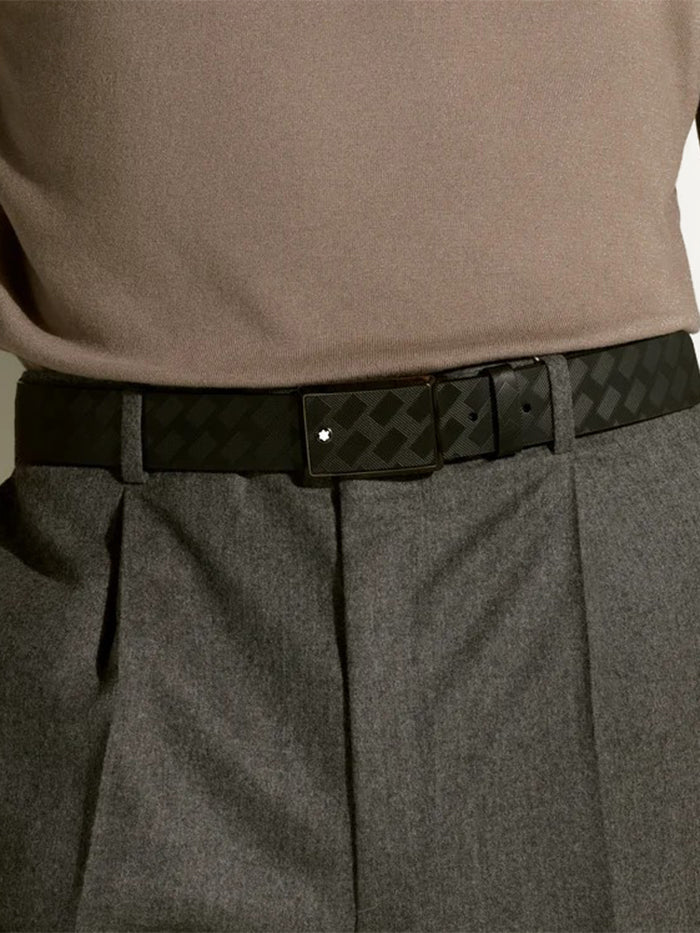 BLACK 35 MM LEATHER BELT