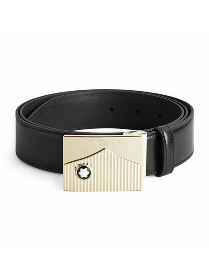 HORSESHOE BLACK 35 MM LEATHER BELT