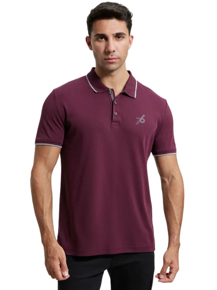 Men's Wine Half Sleeve Polo T-Shirt