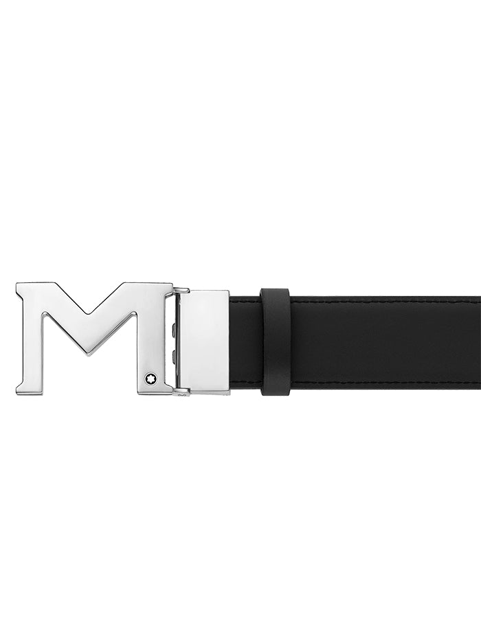 M BUCKLE BLACK 35 MM REVERSIBLE LEATHER BELT