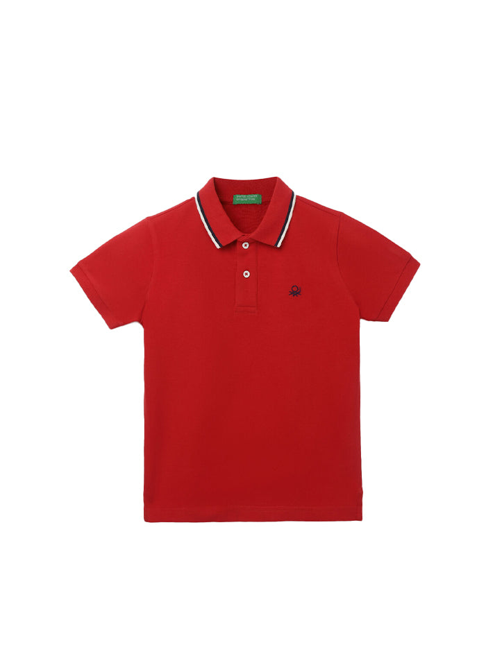 REGULAR FIT POLO NECK TEXTURED BOY'S T-SHIRT