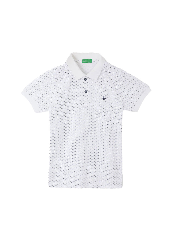 REGULAR FIT POLO COLLAR PRINTED T-SHIRT