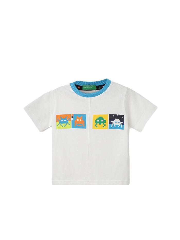 BOXY FIT ROUND NECK PRINTED T-SHIRT