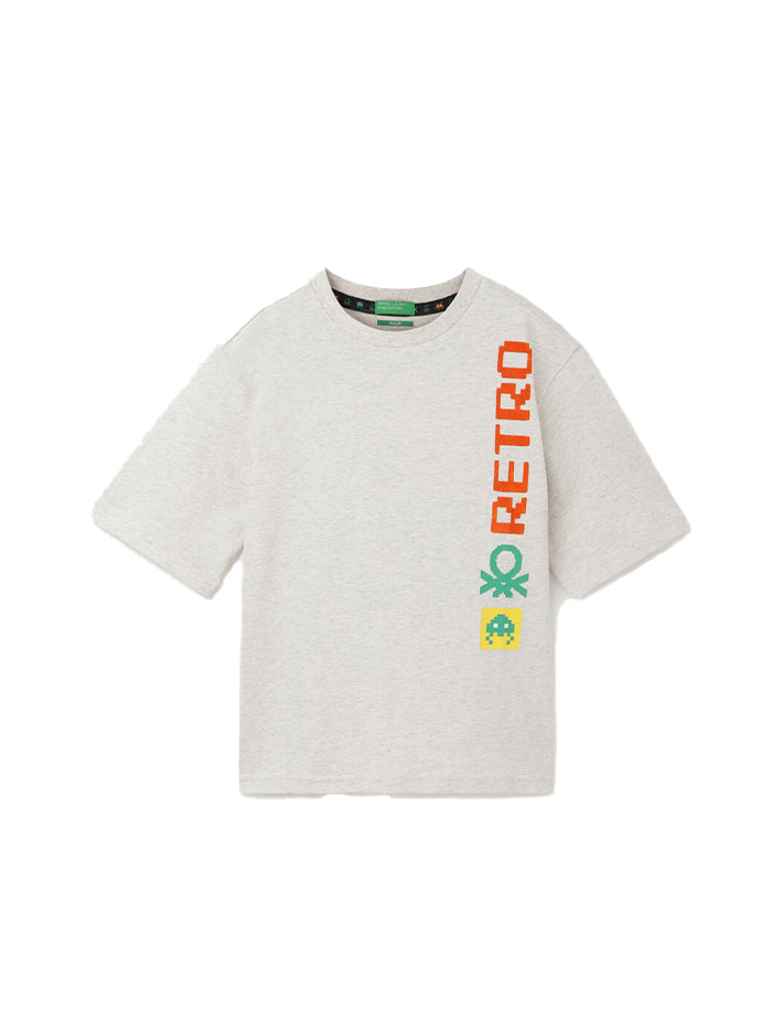 BOXY FIT ROUND NECK PRINTED T-SHIRT