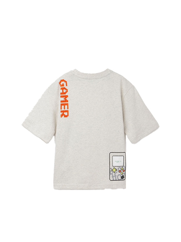 BOXY FIT ROUND NECK PRINTED T-SHIRT