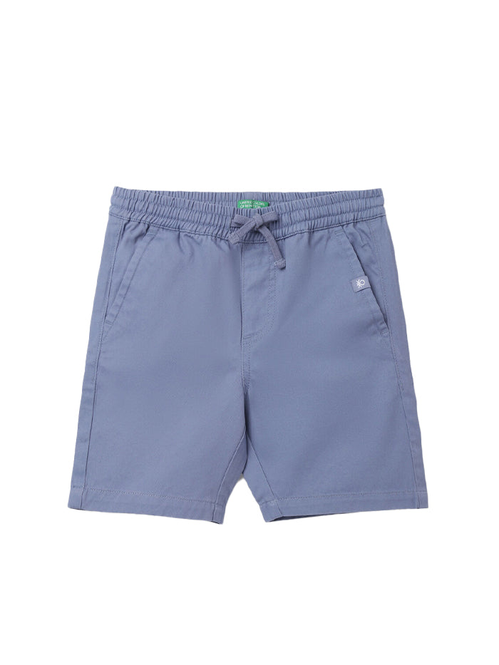 BOY'S SOLID REGULAR FIT SHORTS WITH DRAWSTRING CLOSURE