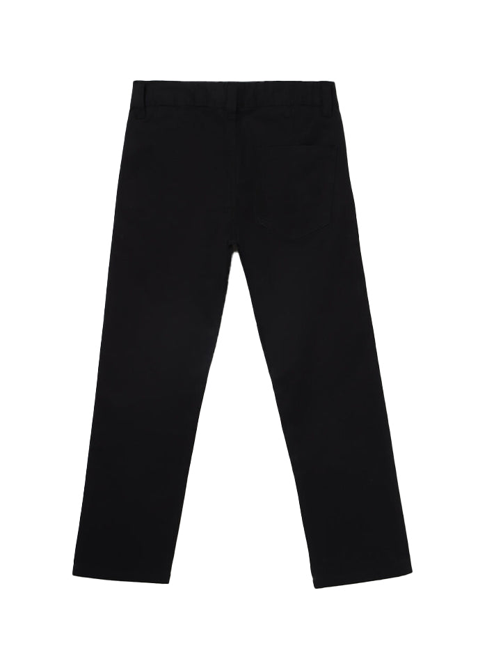 BOY'S SOLID SLIM FIT TROUSERS WITH BUTTON CLOSURE