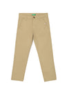 BOY&#39;S SOLID SLIM FIT TROUSERS WITH BUTTON CLOSURE