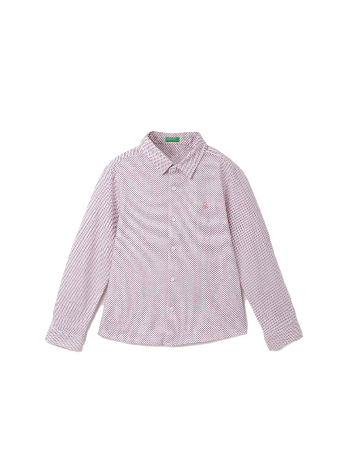 REGULAR FIT SPREAD COLLAR PRINTED PATTERN SHIRT