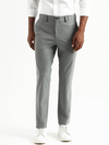 Slim Fit Grey Viscose Rayon Trousers