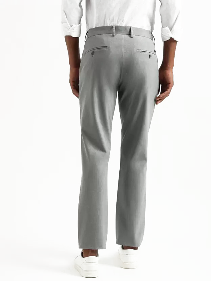 Slim Fit Grey Viscose Rayon Trousers