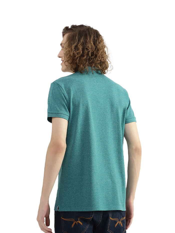 MEN TEXTURED POLO COLLAR T-SHIRT