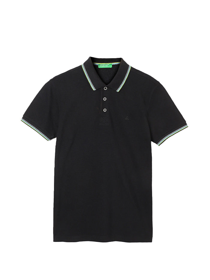 PURE COTTON TEXTURED SHORT SLEEVE POLO SHIRT