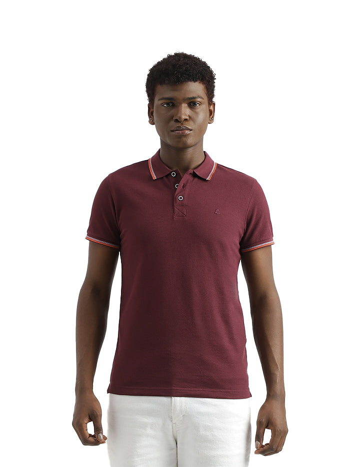 PURE COTTON TEXTURED SHORT SLEEVE POLO SHIRT