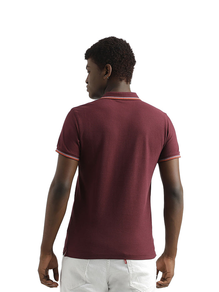 PURE COTTON TEXTURED SHORT SLEEVE POLO SHIRT