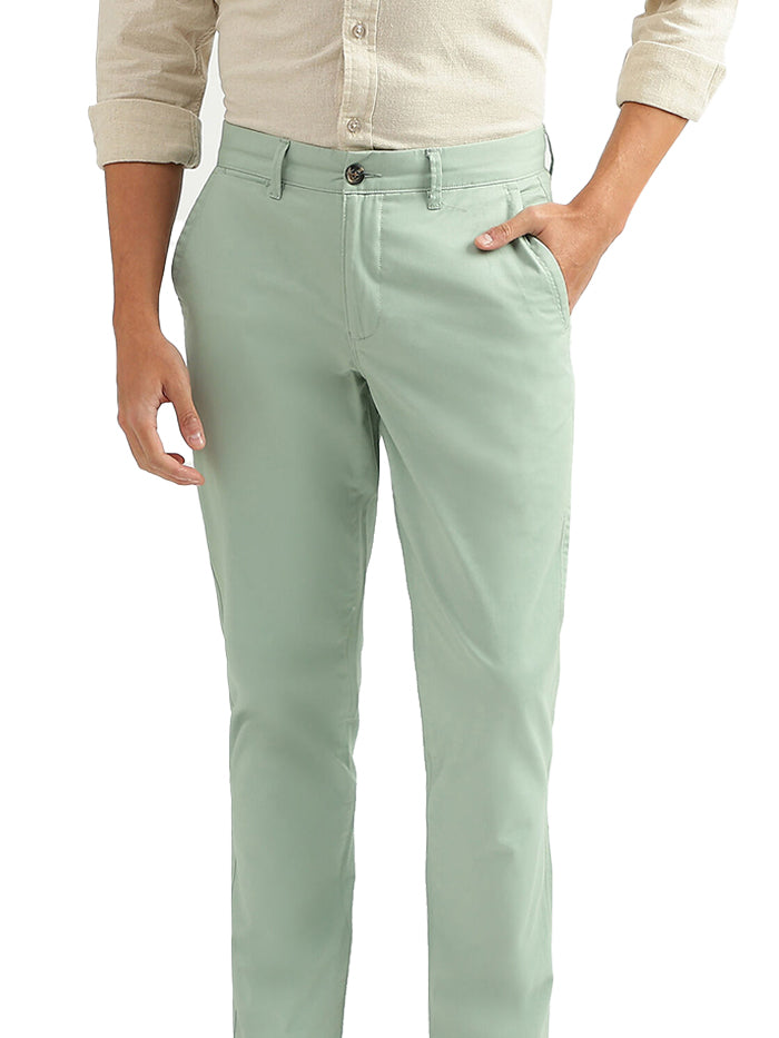 MEN SOLID SLIM FIT TROUSERS