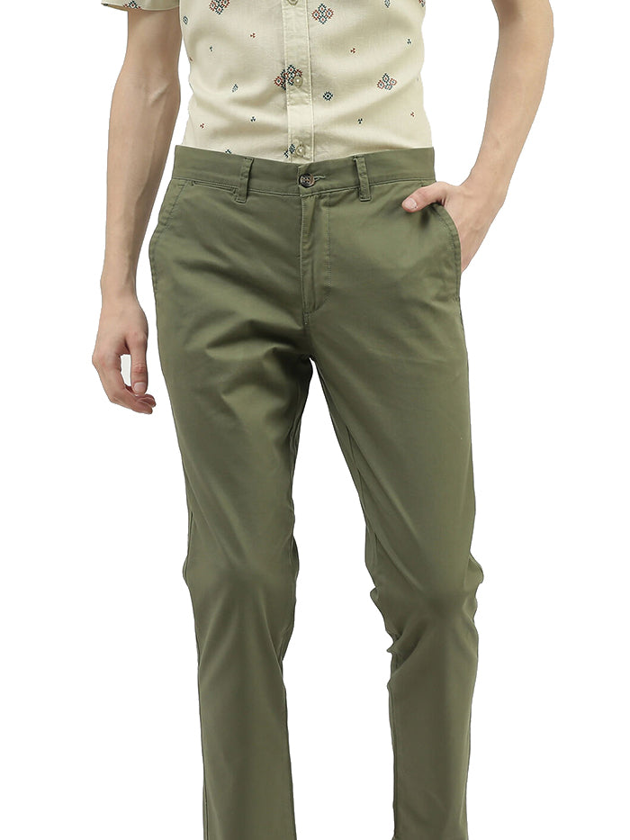 MEN SOLID SLIM FIT TROUSERS