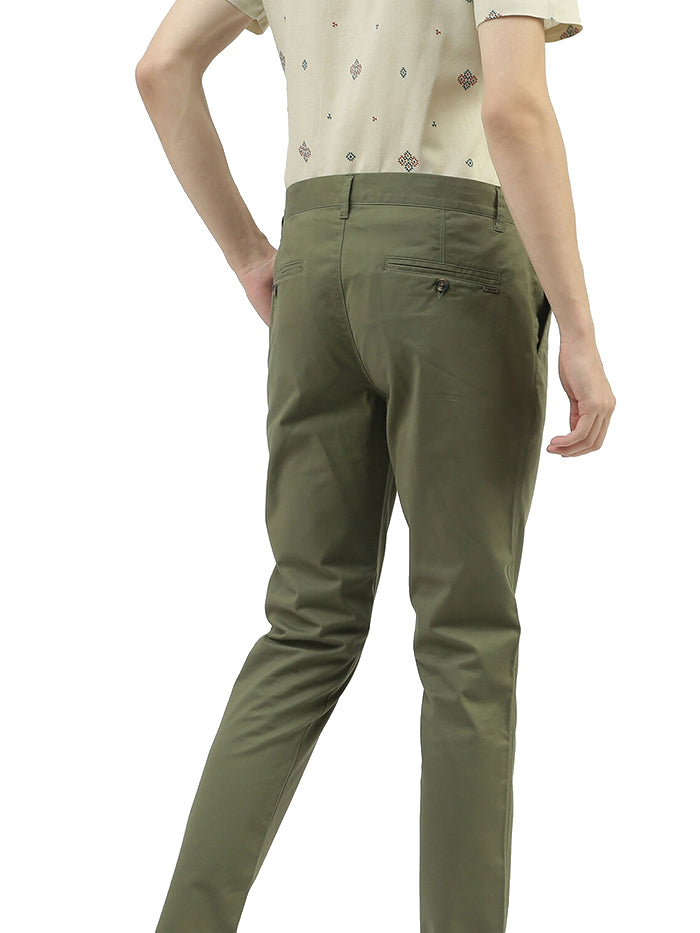 MEN SOLID SLIM FIT TROUSERS