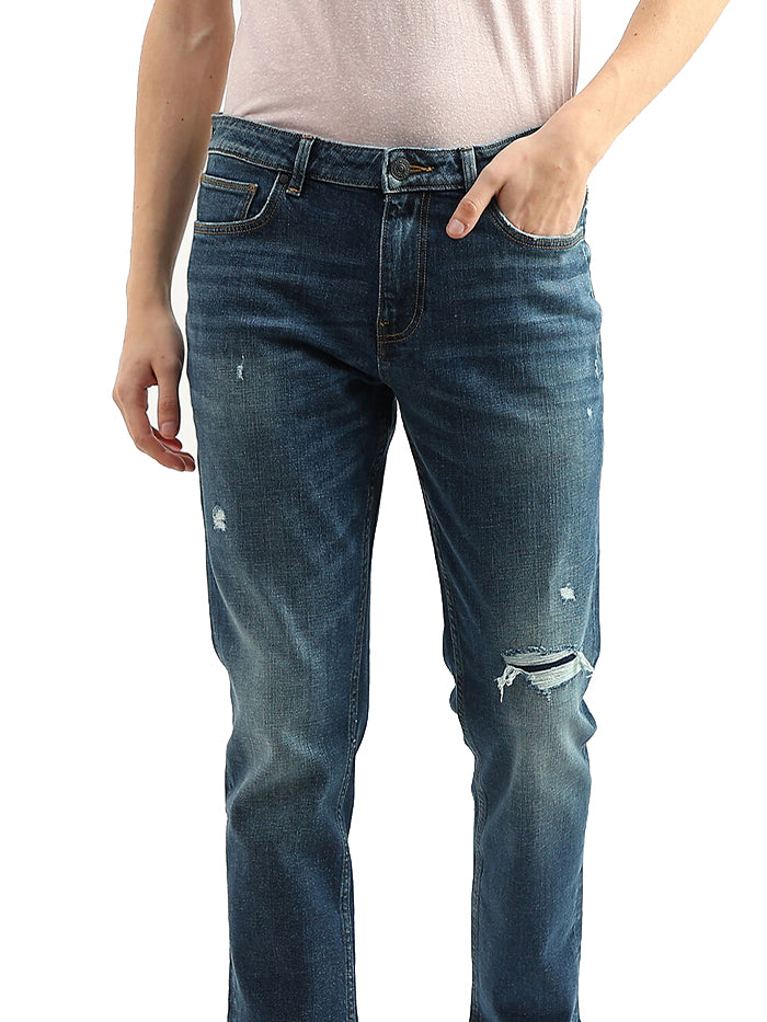 MEN SOLID SLIM STRAIGHT JEANS