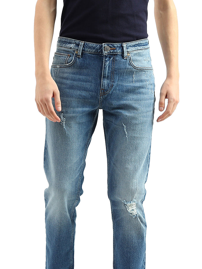 MEN SOLID SLIM STRAIGHT JEANS