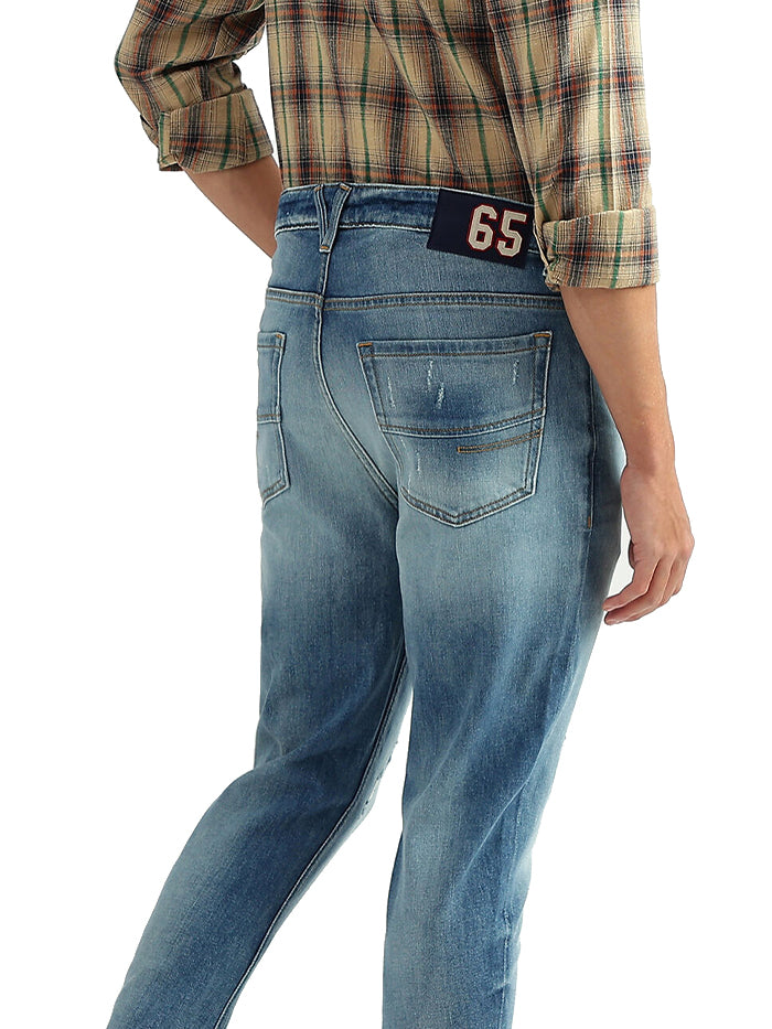 MEN SOLID CARROT FIT JEANS