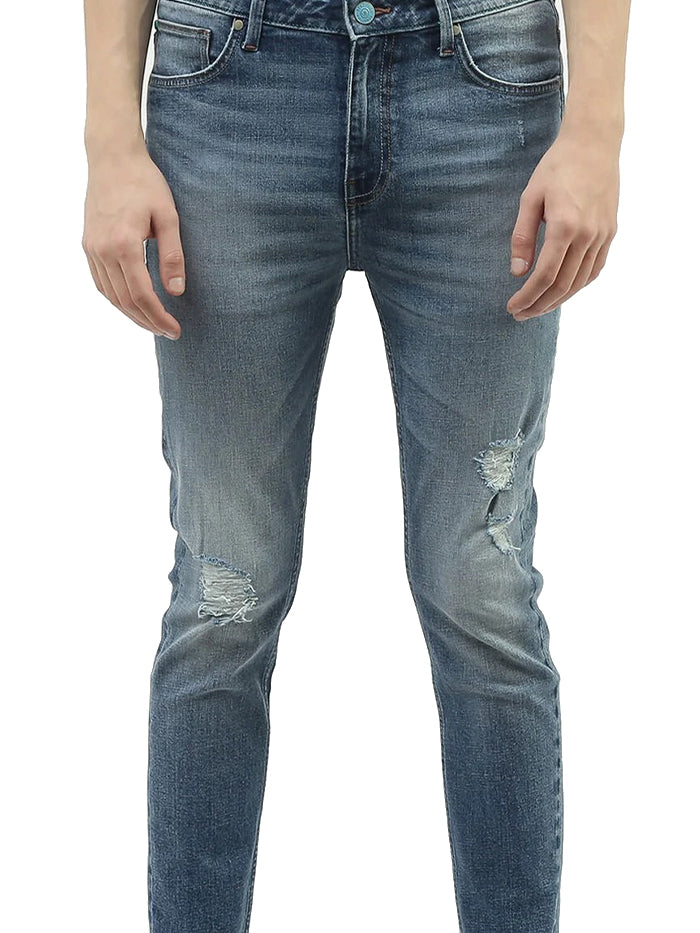 MEN SOLID LOW CROTCH JEANS