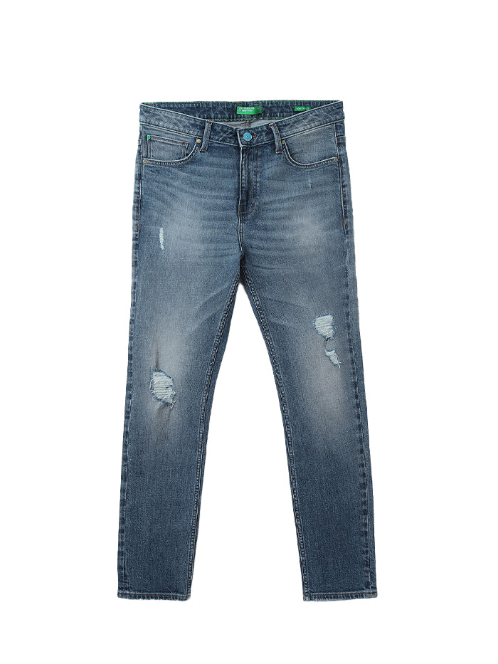MEN SOLID LOW CROTCH JEANS