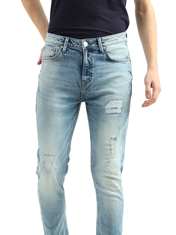 MEN SOLID CARROT FIT JEANS