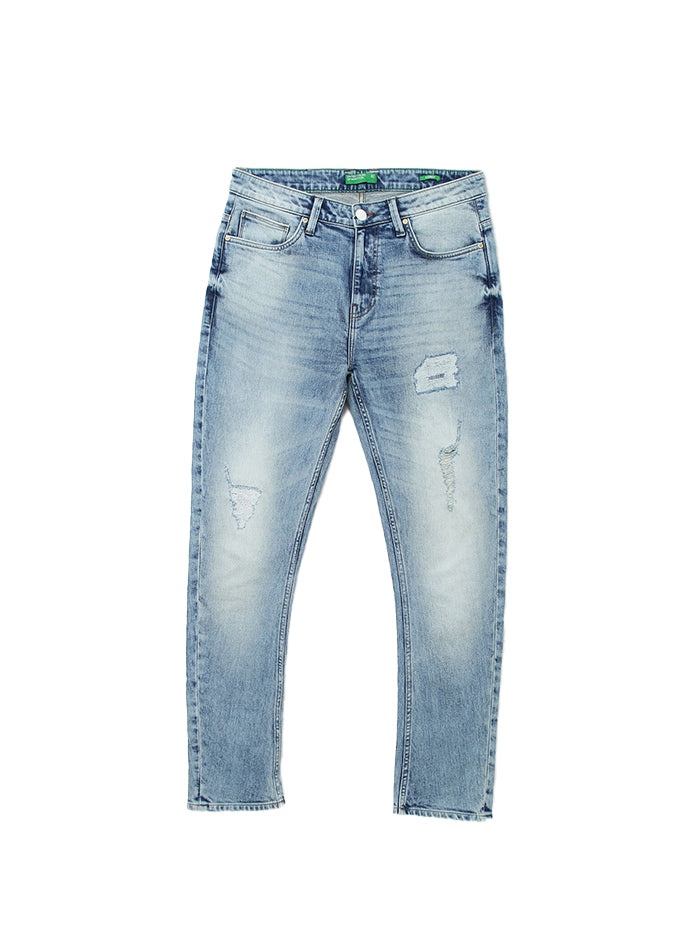 MEN SOLID CARROT FIT JEANS