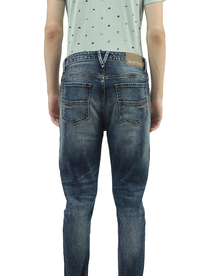 MEN SOLID CARROT FIT JEANS