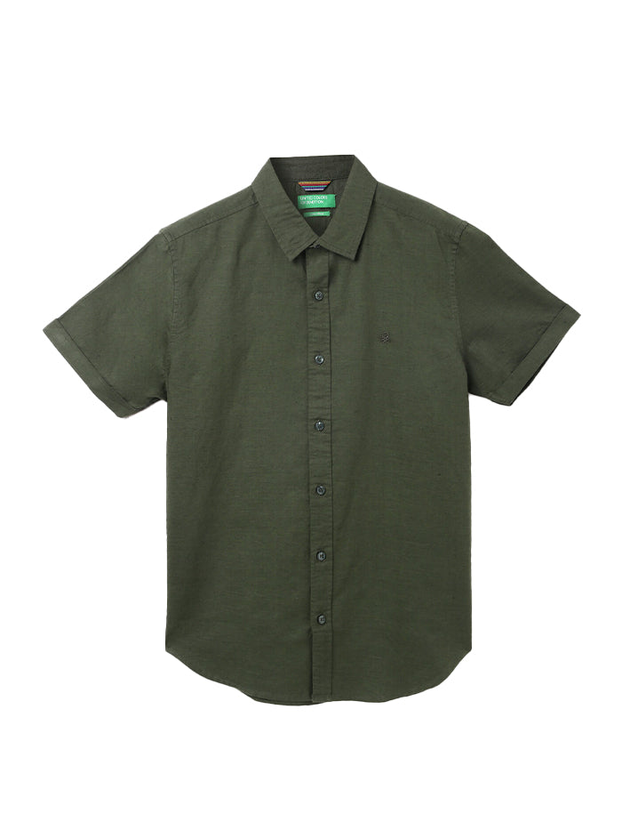 OLIVE LINEN SHIRT
