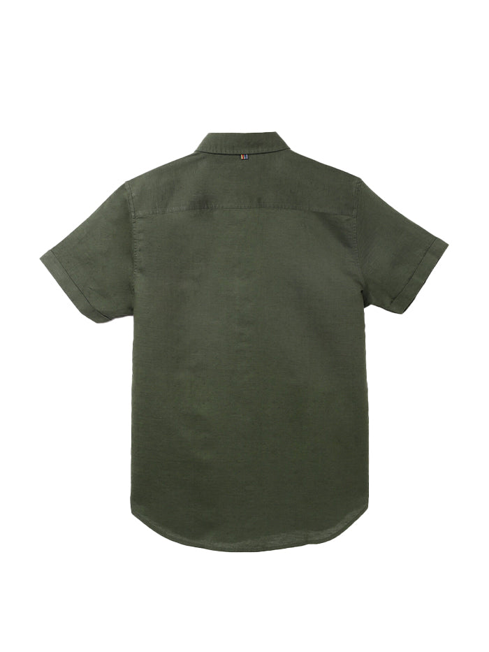 OLIVE LINEN SHIRT