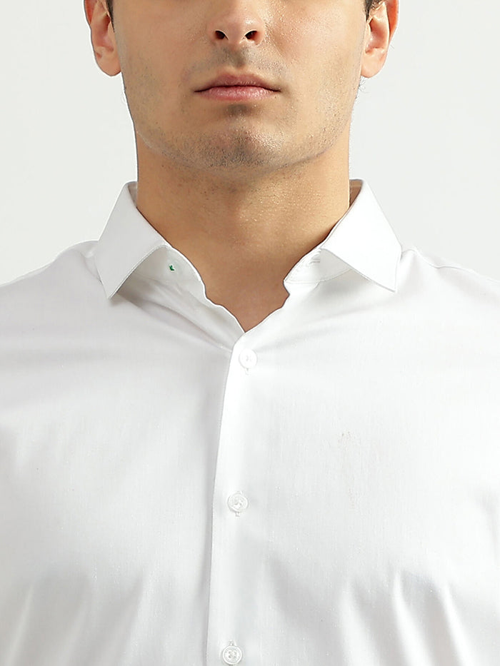 MEN SOLID CUTAWAY COLLAR SHIRT