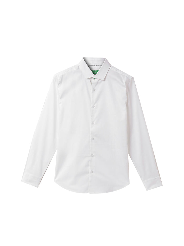 MEN SOLID CUTAWAY COLLAR SHIRT